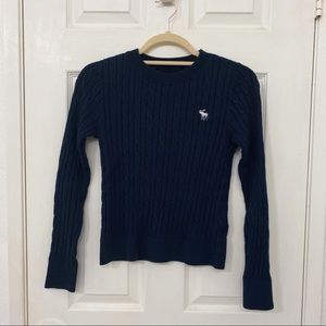 Abercrombie & Fitch navy cable knit sweater